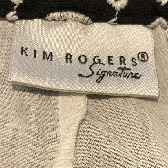 EC Kim Rogers Signature Black & White Eyelet Design MIDI Skirt Size 18 - Picture 10 of 12